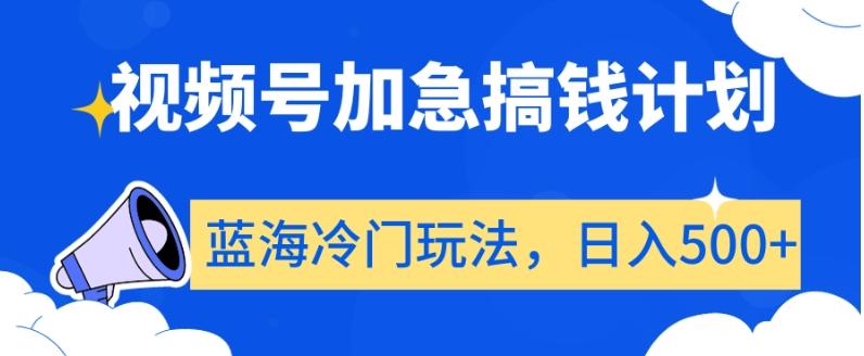 视频号加急搞钱计划，蓝海冷门玩法，日入500+【揭秘】-星禾网创星球