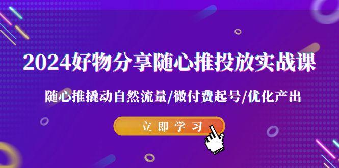 2024好物分享-随心推投放实战课 随心推撬动自然流量/微付费起号/优化产出-星禾网创星球