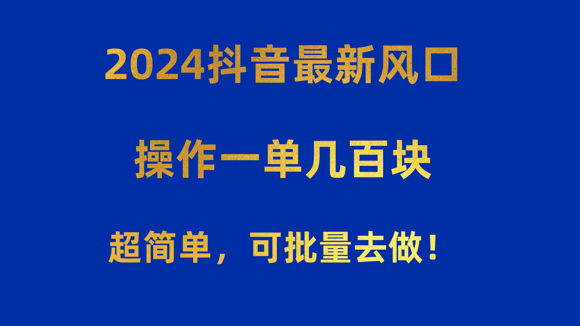 2024抖音最新风口！操作一单几百块！超简单，可批量去做！！！-星禾网创星球