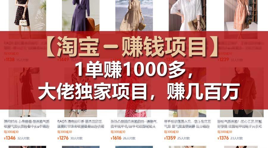 【淘宝赚钱项目】1单可赚1000多，大佬独家项目，年赚几百万-星禾网创星球