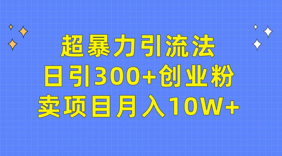 (9954期)超暴力引流法，日引300+创业粉，卖项目月入10W+-星禾网创星球