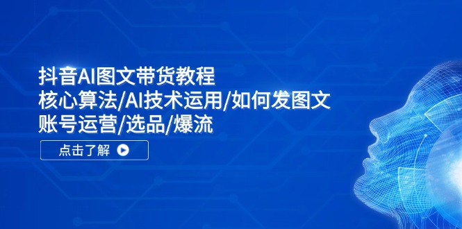 抖音AI图文带货教程：核心算法/AI技术运用/如何发图文/账号运营/选品/爆流-星禾网创星球