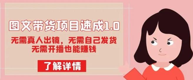 图文带货项目速成1.0：无需真人出镜，无需自己发货，无需开播也能赚钱！-星禾网创星球