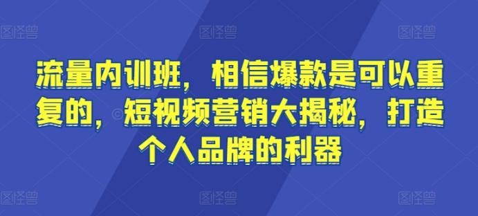 流量内训班，相信爆款是可以重复的，短视频营销大揭秘，打造个人品牌的利器-星禾网创星球
