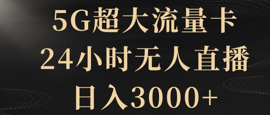 5G超大流量卡，24小时无人直播，日入3000+【揭秘】-星禾网创星球