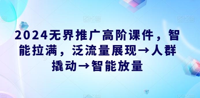 2024无界推广高阶课件，智能拉满，泛流量展现→人群撬动→智能放量-星禾网创星球