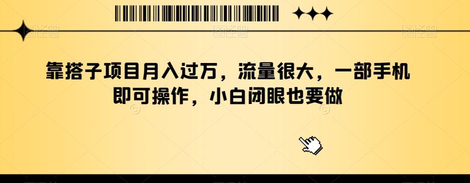 靠搭子项目月入过万，流量很大，一部手机即可操作，小白闭眼也要做-星禾网创星球