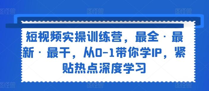 短视频实操训练营，最全·最新·最干，从0-1带你学IP，紧贴热点深度学习-星禾网创星球