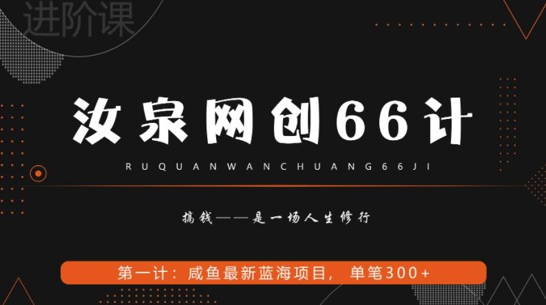 汝泉网创66计之第1计：闲鱼长期稳定项目，单笔变现300+-星禾网创星球