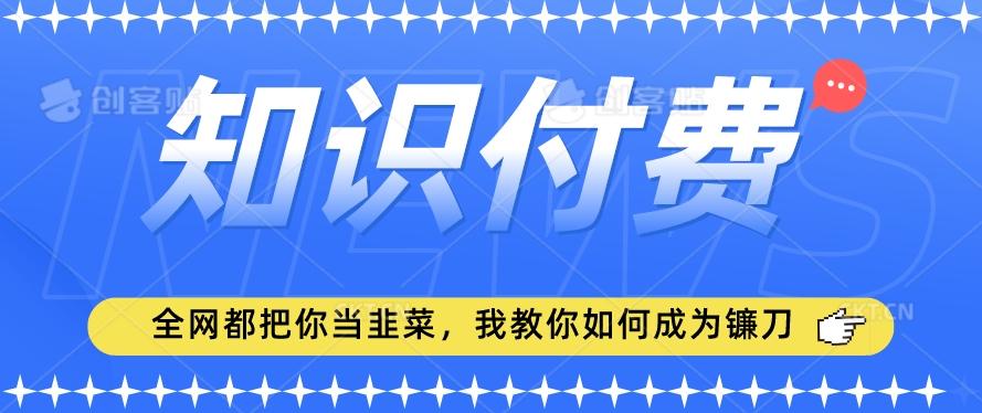2024最新知识付费项目，小白也能轻松入局，全网都在教你做项目，我教你做镰刀【揭秘】-星禾网创星球