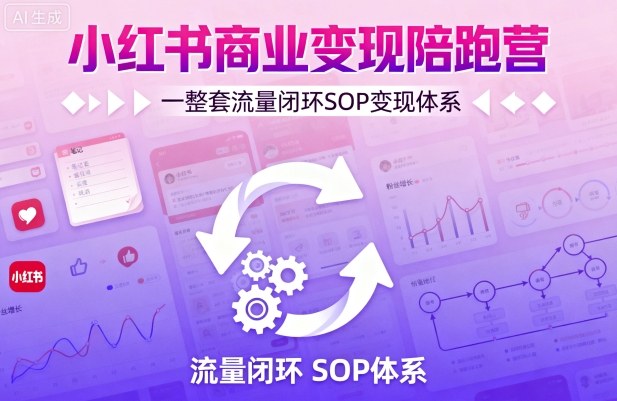 小红书商业变现陪跑营，轻IP矩阵 私域获客 聚光投流，一整套流量闭环SOP变现体系-星禾网创星球