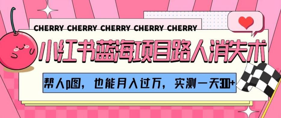 小红书蓝海项目路人消失术，帮人p图，也能月入过万，实测一天300+【揭秘】-星禾网创星球