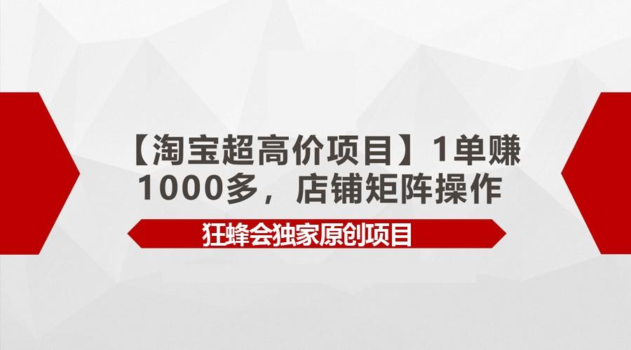 【淘宝超高价项目】1单赚1000多，店铺矩阵操作-星禾网创星球