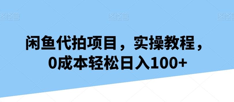 闲鱼代拍项目，实操教程，0成本轻松日入100+-星禾网创星球