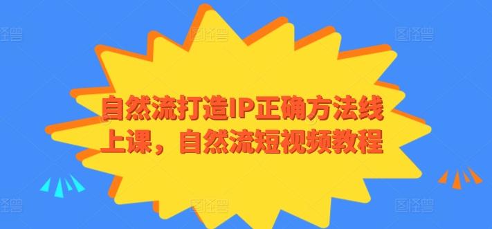 自然流打造IP正确方法线上课，自然流短视频教程-星禾网创星球