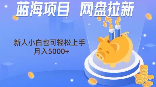 蓝海项目网盘拉新，新人小白也可操作，每月收入5000+-星禾网创星球