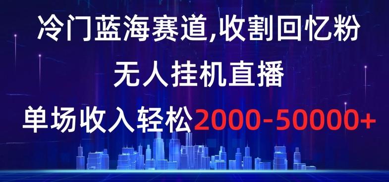 冷门蓝海赛道，收割回忆粉，无人挂机直播，单场收入轻松2000-5w+【揭秘】-星禾网创星球