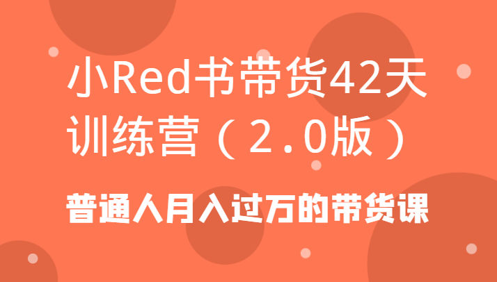 小Red书带货42天训练营(2.0版)普通人月入过万的带货课-星禾网创星球