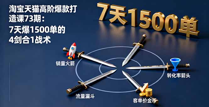 淘宝天猫高阶爆款打造课73期：7天爆1500单的4剑合1战术-星禾网创星球