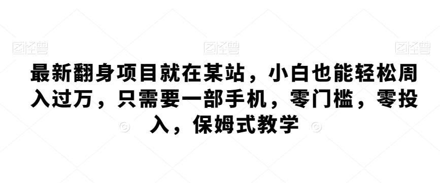 最新翻身项目就在某站，小白也能轻松周入过万，只需要一部手机，零门槛，零投入，保姆式教学-星禾网创星球