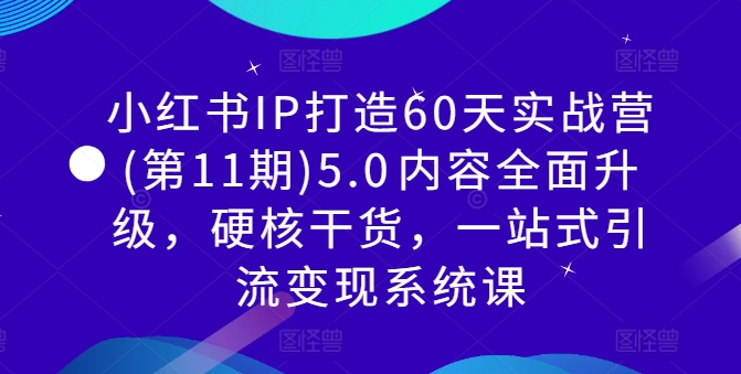 小红书IP打造60天实战营(第11期)5.0​内容全面升级，硬核干货，一站式引流变现系统课-星禾网创星球