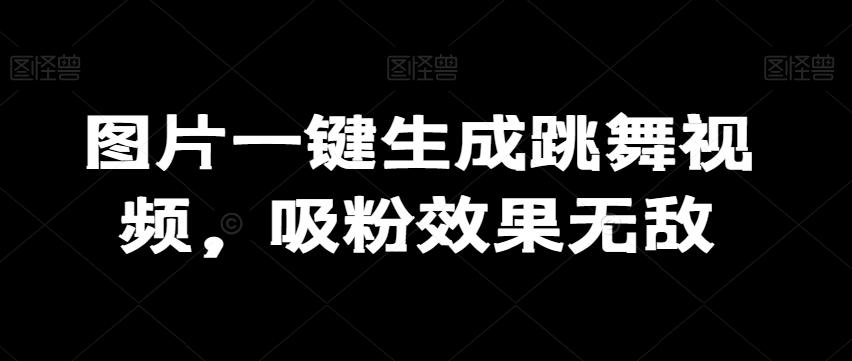 图片一键生成跳舞视频，吸粉效果无敌-星禾网创星球