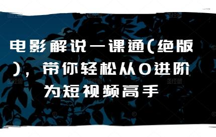 电影解说一课通(绝版)，带你轻松从0进阶为短视频高手-星禾网创星球