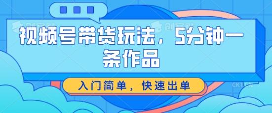 视频号带货玩法，5分钟一条作品，入门简单，快速出单【揭秘】-星禾网创星球