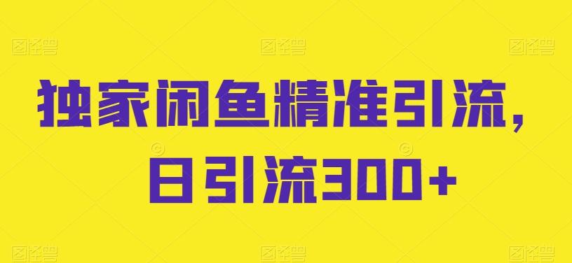 独家闲鱼精准引流，日引流300+【揭秘】-星禾网创星球
