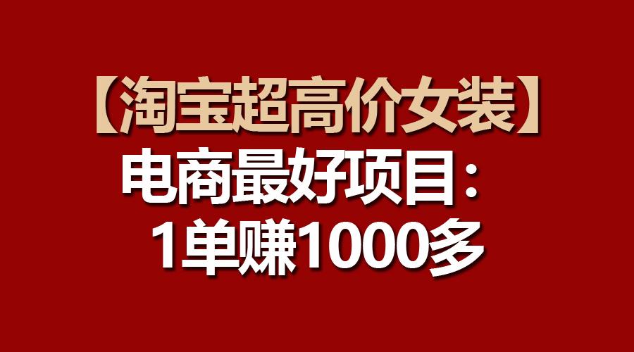 【淘宝超高价女装】电商最好项目：一单赚1000多-星禾网创星球