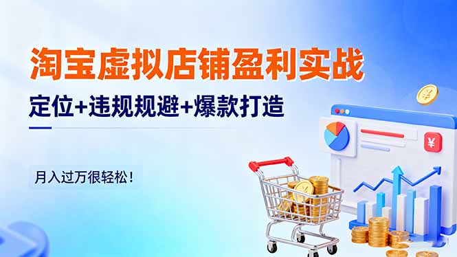 淘宝虚拟店铺盈利实战:定位+违规规避+爆款打造,月入过万很轻松!-星禾网创星球