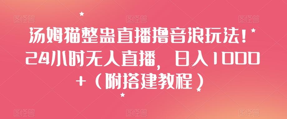 汤姆猫整蛊直播撸音浪玩法！24小时无人直播，日入1000+（附搭建教程）【揭秘】-星禾网创星球