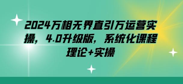 2024万相无界直引万运营实操，4.0升级版，系统化课程 理论+实操-星禾网创星球