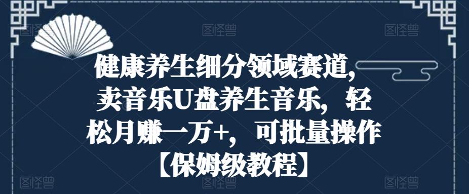 健康养生细分领域赛道，卖音乐U盘养生音乐，轻松月赚一万+，可批量操作【保姆级教程】-星禾网创星球