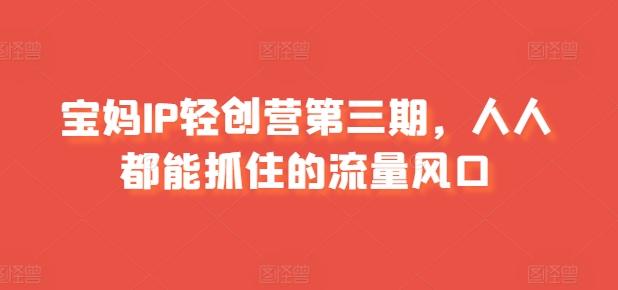 宝妈IP轻创营第三期，人人都能抓住的流量风口-星禾网创星球
