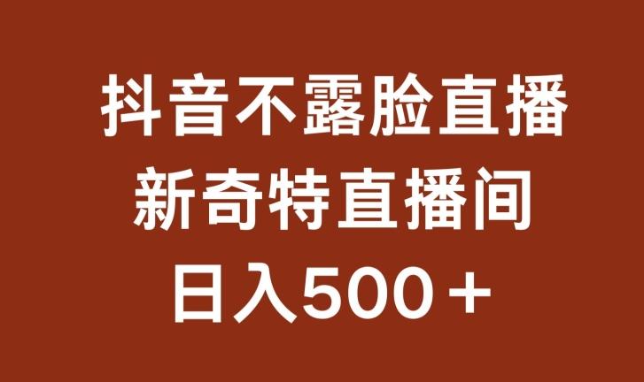 不露脸挂机直播，新奇特直播间，日入500+【揭秘】-星禾网创星球