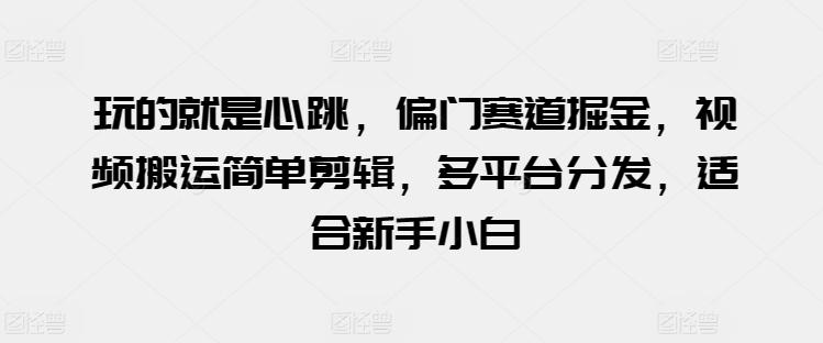 玩的就是心跳，偏门赛道掘金，视频搬运简单剪辑，多平台分发，适合新手小白【揭秘】-星禾网创星球