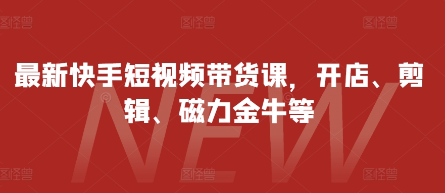最新快手短视频带货课，开店、剪辑、磁力金牛等-星禾网创星球