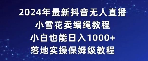 2024年抖音最新无人直播小雪花卖编绳项目，小白也能日入1000+落地实操保姆级教程【揭秘】-星禾网创星球