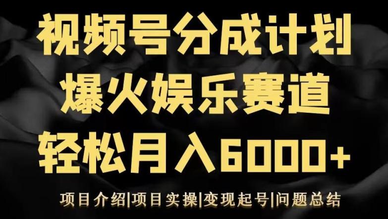 视频号创作分成计划之娱乐赛道轻松日入500+-星禾网创星球
