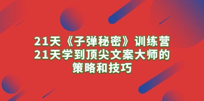 21天《子弹秘密》训练营，21天学到顶尖文案大师的策略和技巧-星禾网创星球