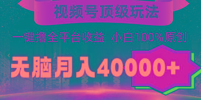 (9281期)视频号顶级玩法，无脑月入40000+，一键撸全平台收益，纯小白也能100%原创-星禾网创星球