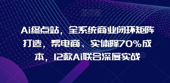 Ai终点站，全系统商业闭环矩阵打造，帮电商、实体降70%成本，12款Ai联合深度实战-星禾网创星球