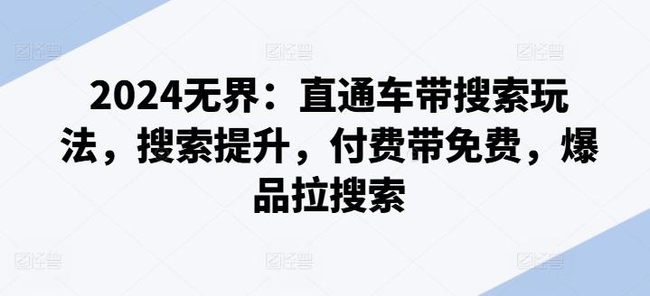 2024无界：直通车带搜索玩法，搜索提升，付费带免费，爆品拉搜索-星禾网创星球