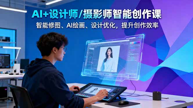 AI+设计师/摄影师智能创作课:智能修图、AI绘画、设计优化,提升创作效率-星禾网创星球