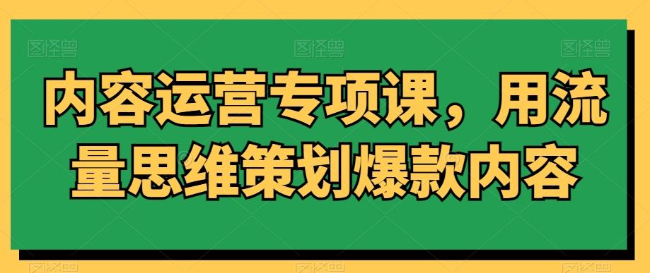 内容运营专项课，用流量思维策划爆款内容-星禾网创星球