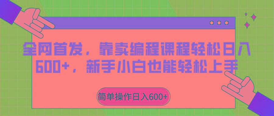 全网首发，靠卖编程课程轻松日入600+，新手小白也能轻松上手-星禾网创星球