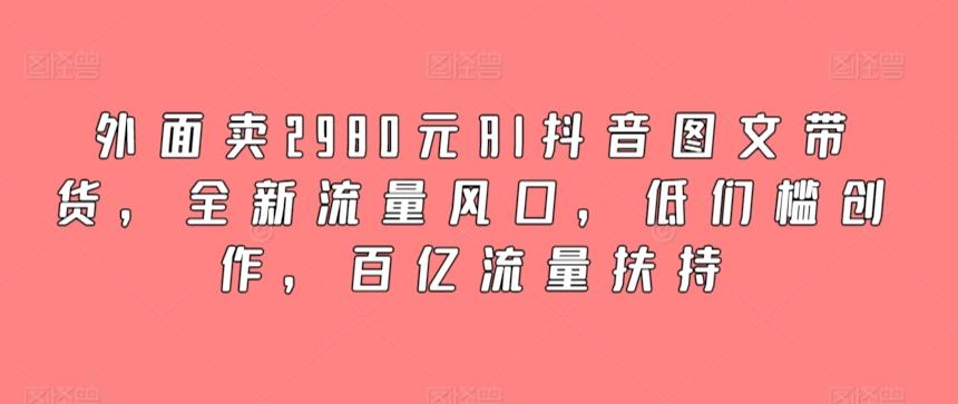 外面卖2980元AI抖音图文带货，全新流量风口，低们槛创作，百亿流量扶持-星禾网创星球