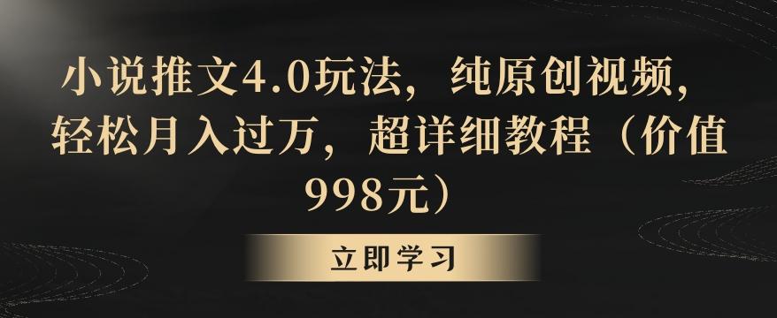 小说推文4.0玩法，纯原创视频，轻松月入过万，超详细教程(价值998元)【揭秘】-星禾网创星球