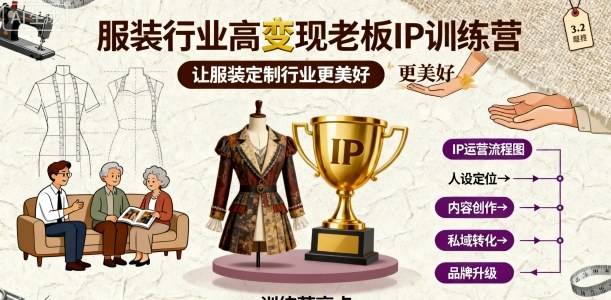 服装行业高变现老板IP训练营，让服装定制行业更美好-星禾网创星球